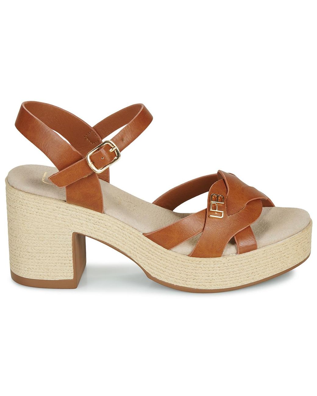 Les Petites Bombes Brown Wedge Sandals Louane