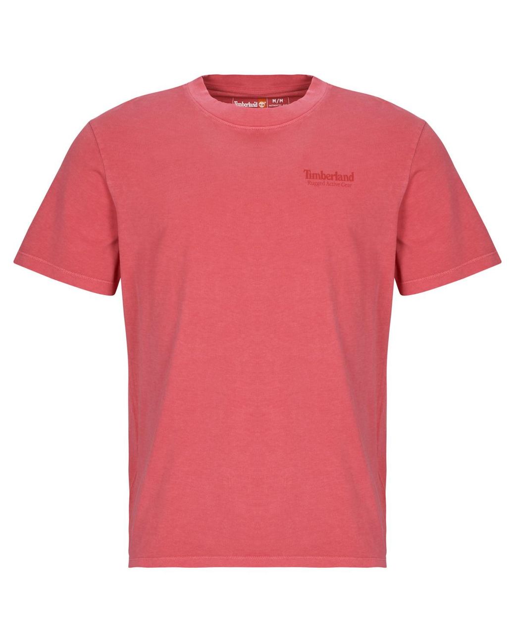 Timberland Pink T Shirt RUGGED Active Gear Back Graphic Tee for men