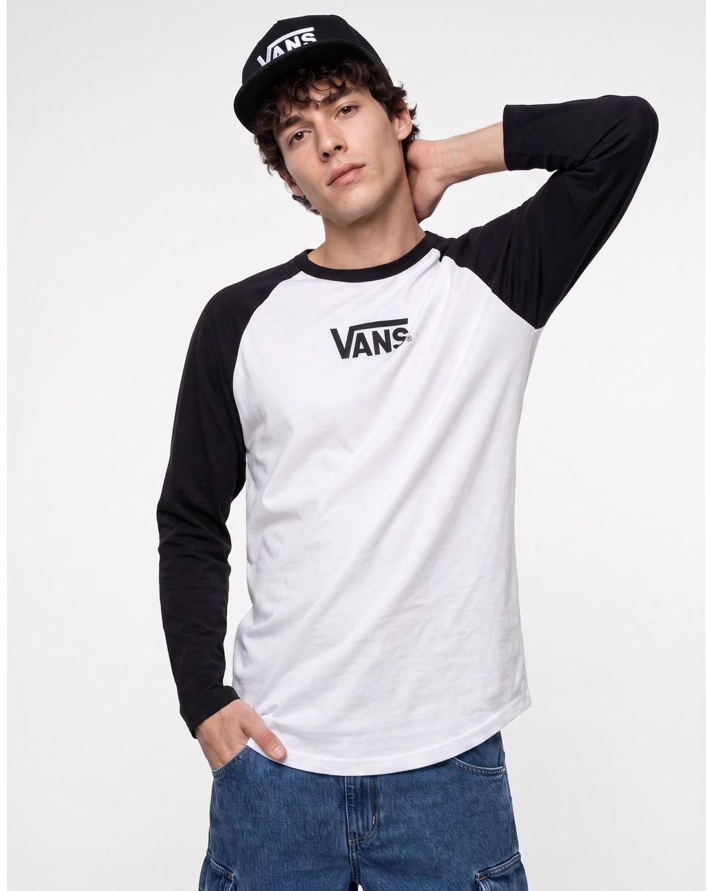 Vans Blue Long Sleeve T-shirt Core Raglan Ls Tee for men