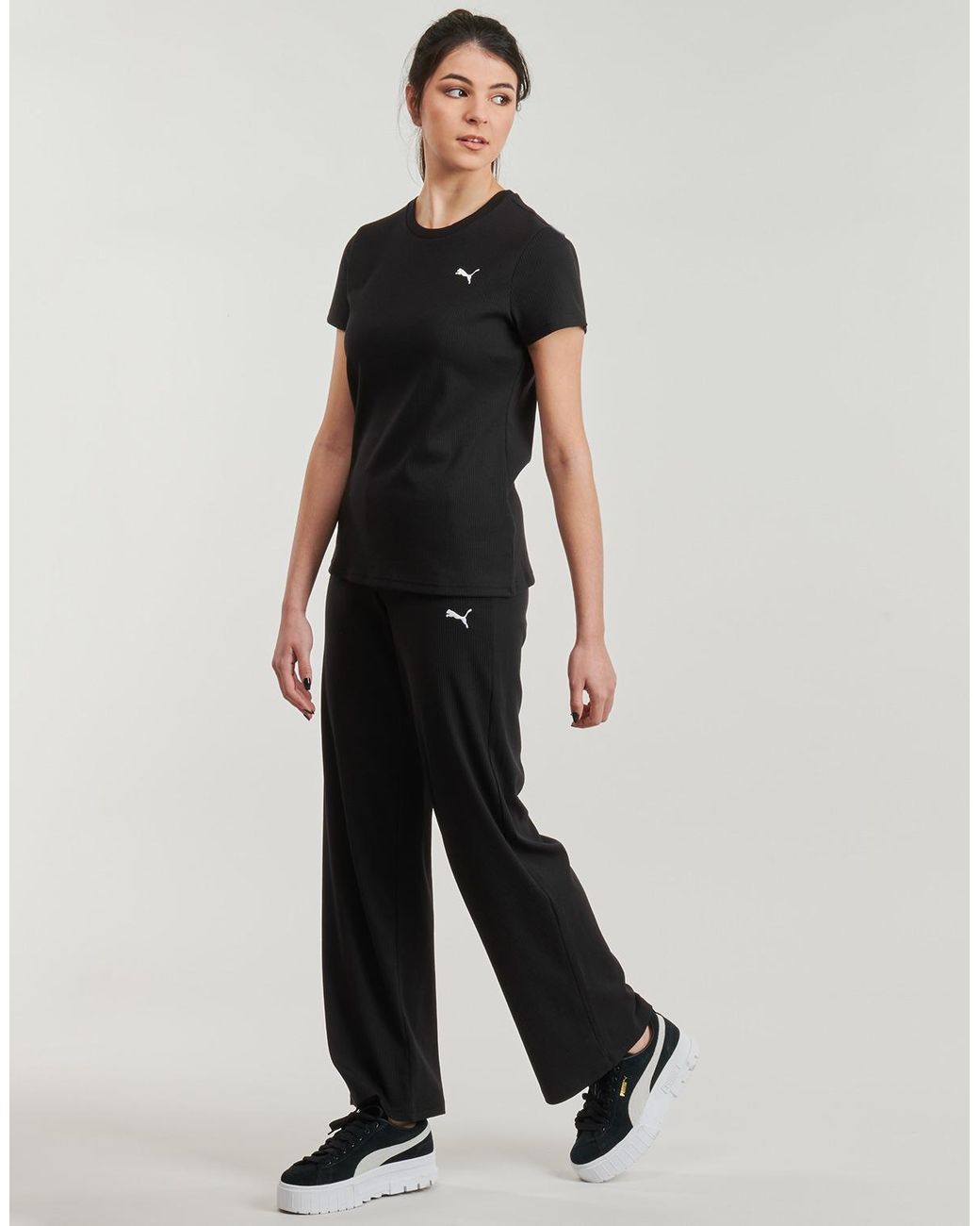 PUMA Gray Tracksuit Bottoms Ess Elevated Rib Pant