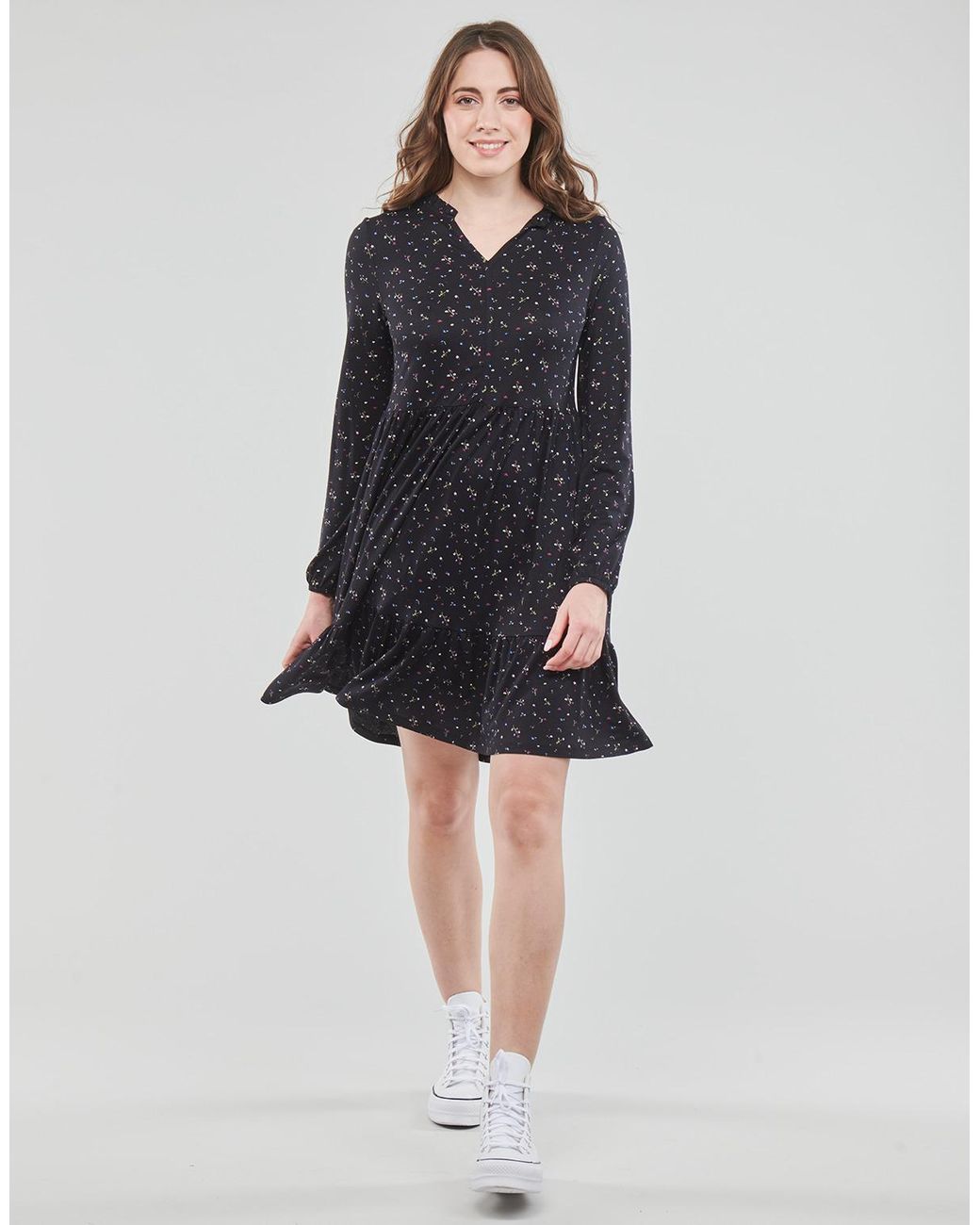 Esprit Black Dress Cve Aop Crepe