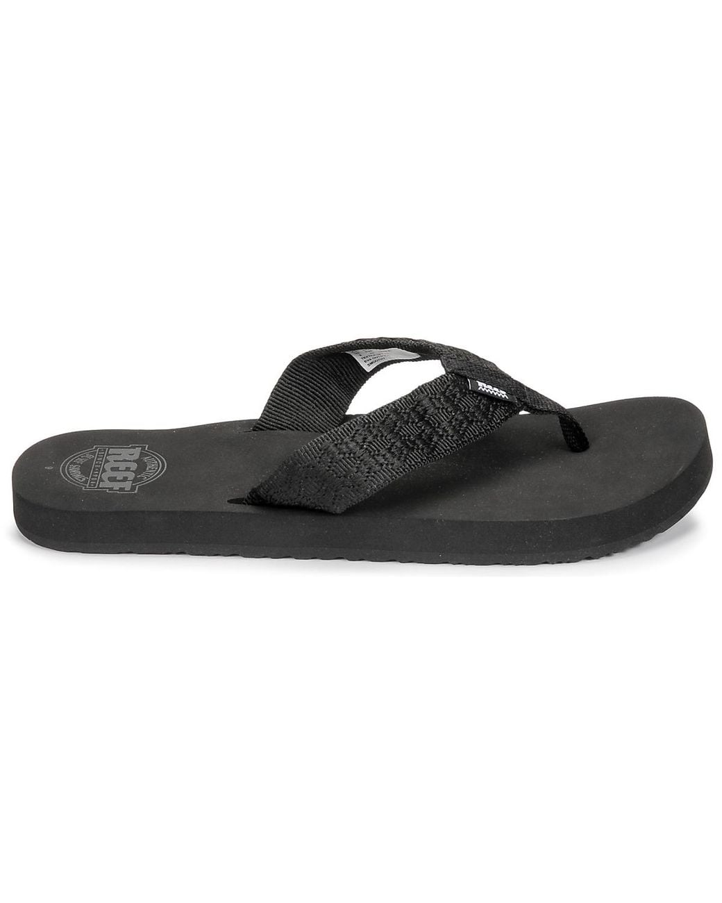 Reef Black Smoothy Flip Flops / Sandals (shoes) for men