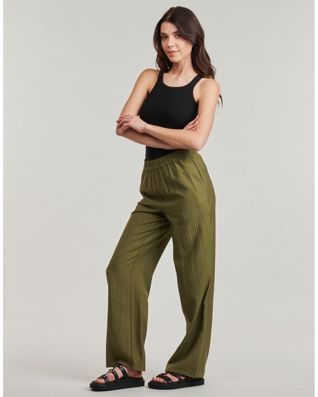 Vila Green Wide Leg / Harem Trousers Viclo