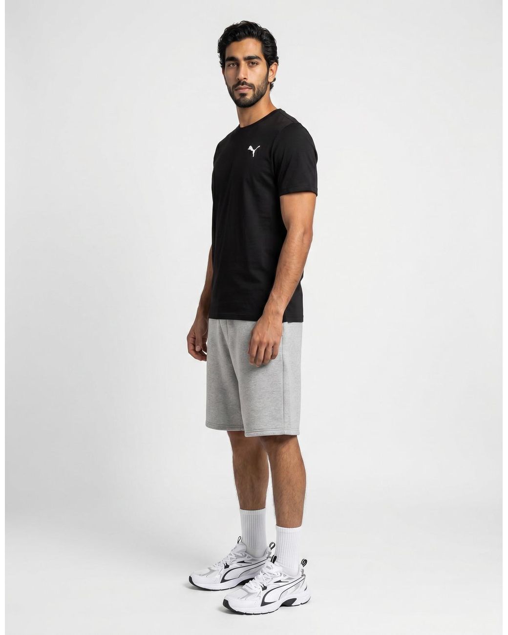PUMA Black Ess Cat Logo Tee T Shirt for men
