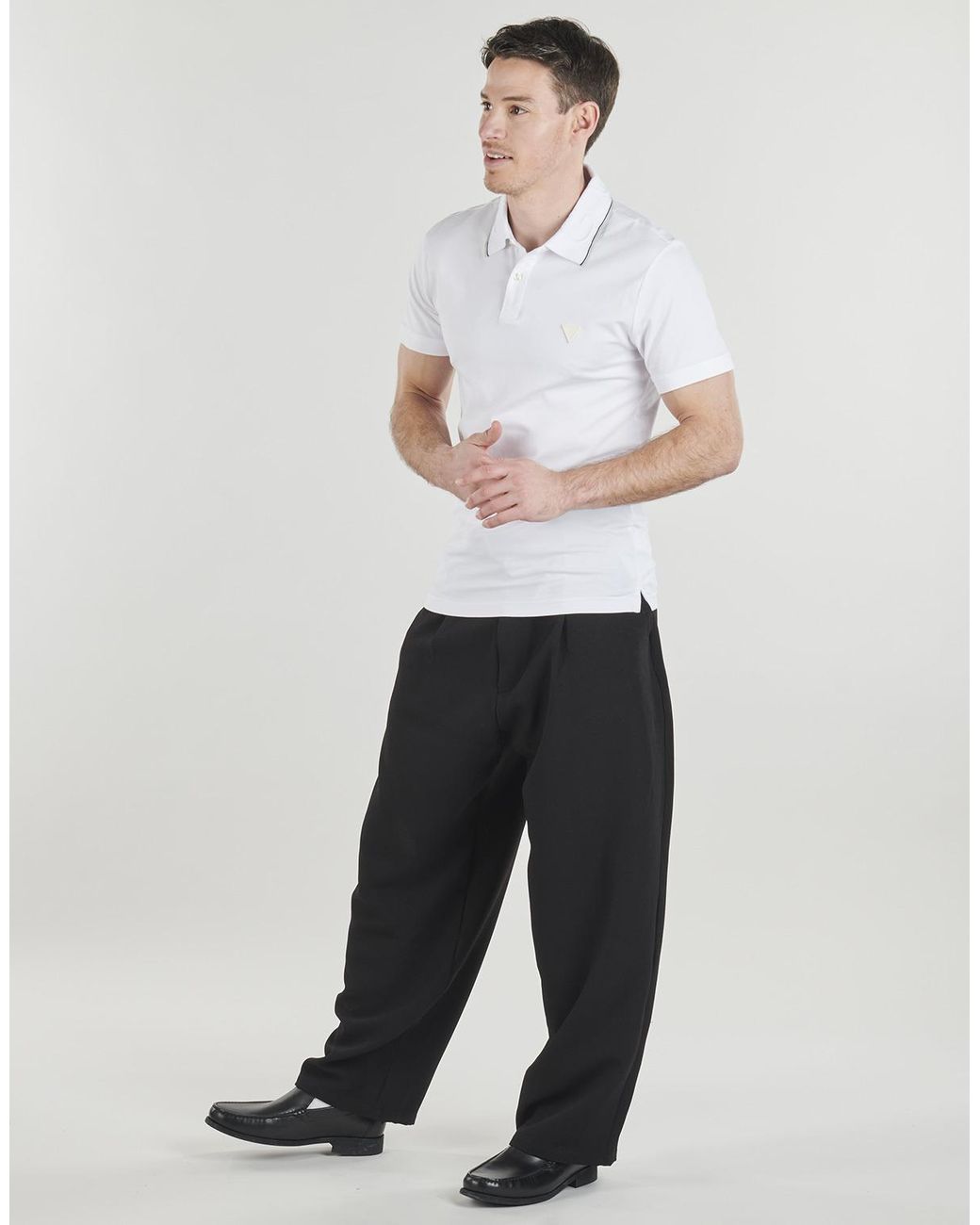 Guess White Polo Shirt Nolan Ss Polo for men