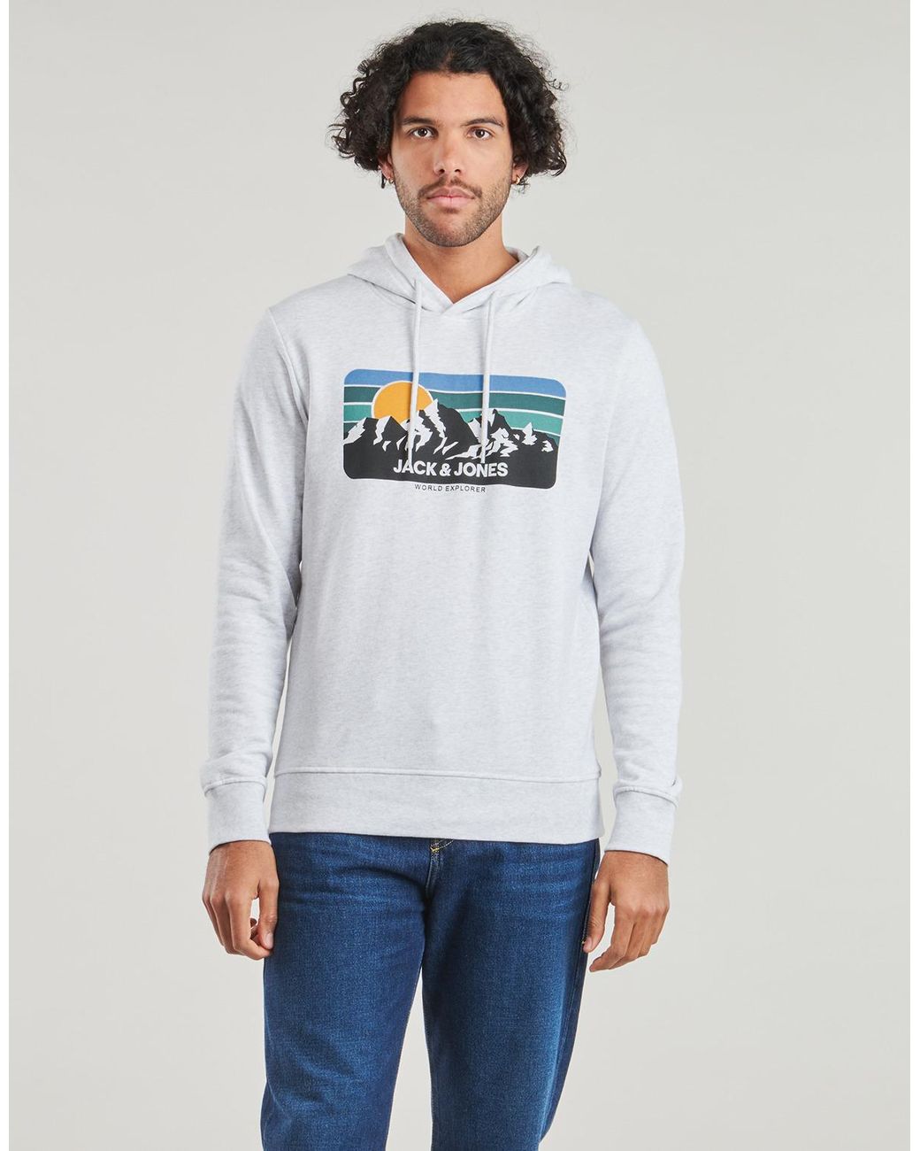 Jack & Jones Blue Hoodies Jjpeak for men