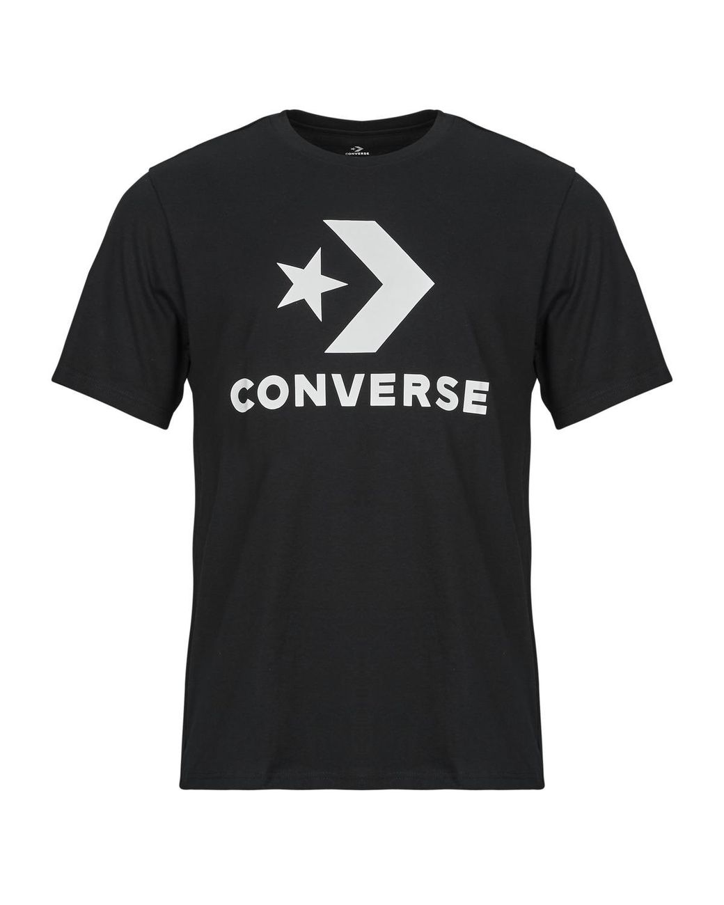 Converse Black T Shirt Standard Fit Center Front Large Logo Star Chevron Tee for men