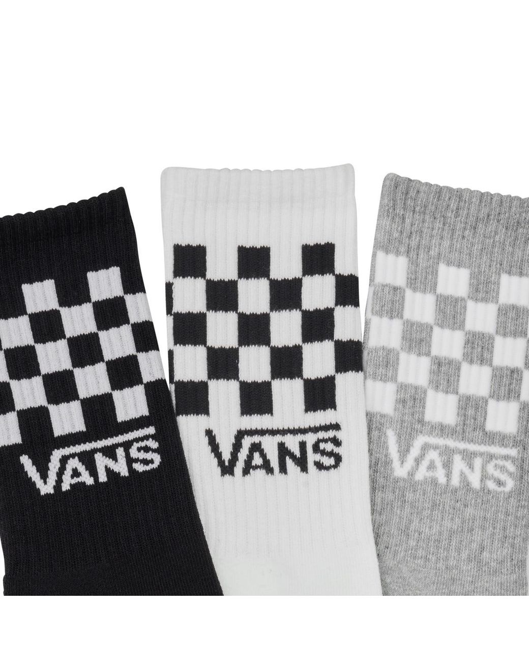 Vans Gray High Socks M Classic Check Crew