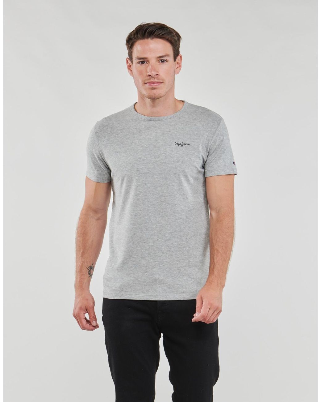 Pepe Jeans Gray T Shirt Original Basic 3 N for men
