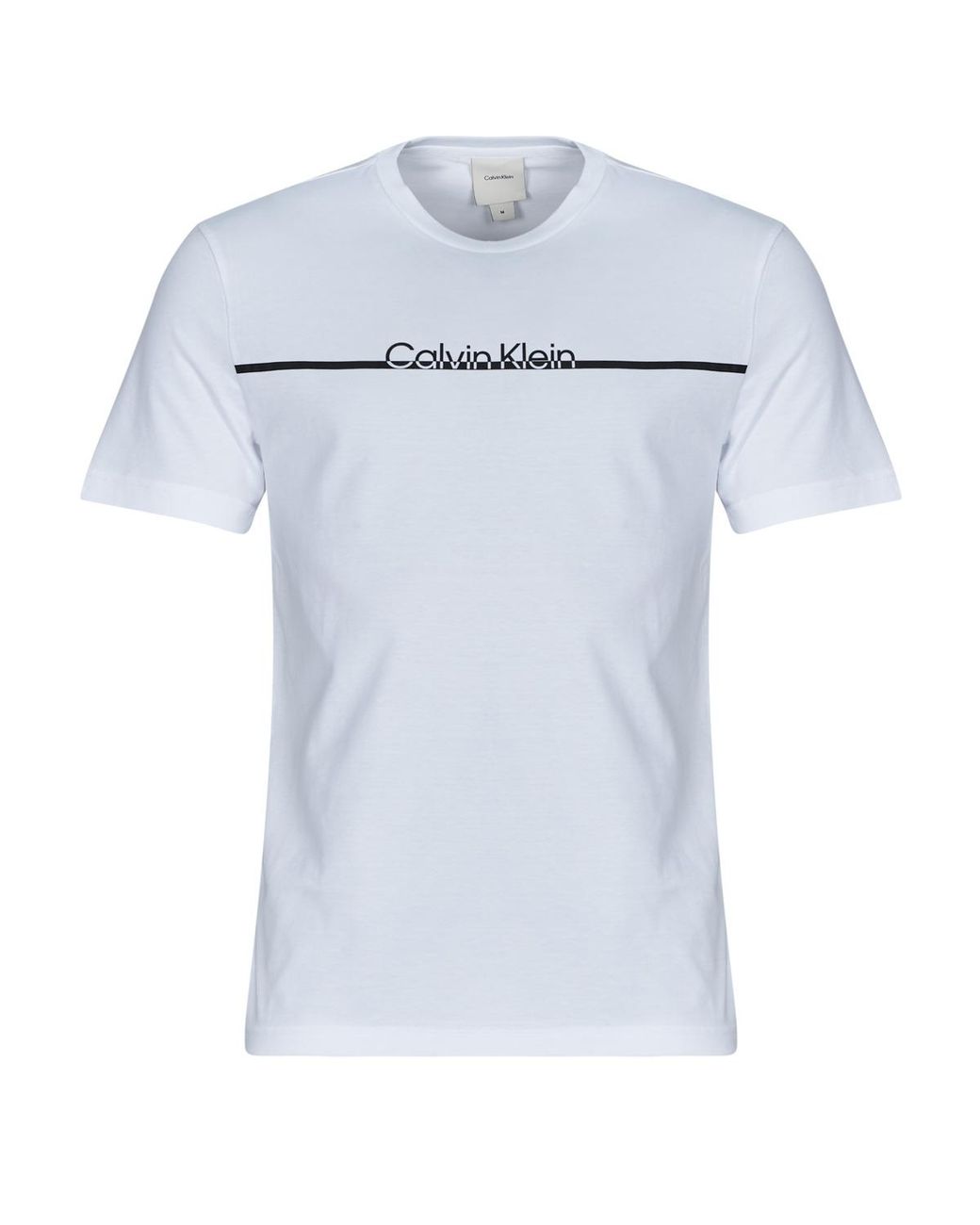 Calvin Klein Blue T Shirt Split Line Logo T-shirt for men