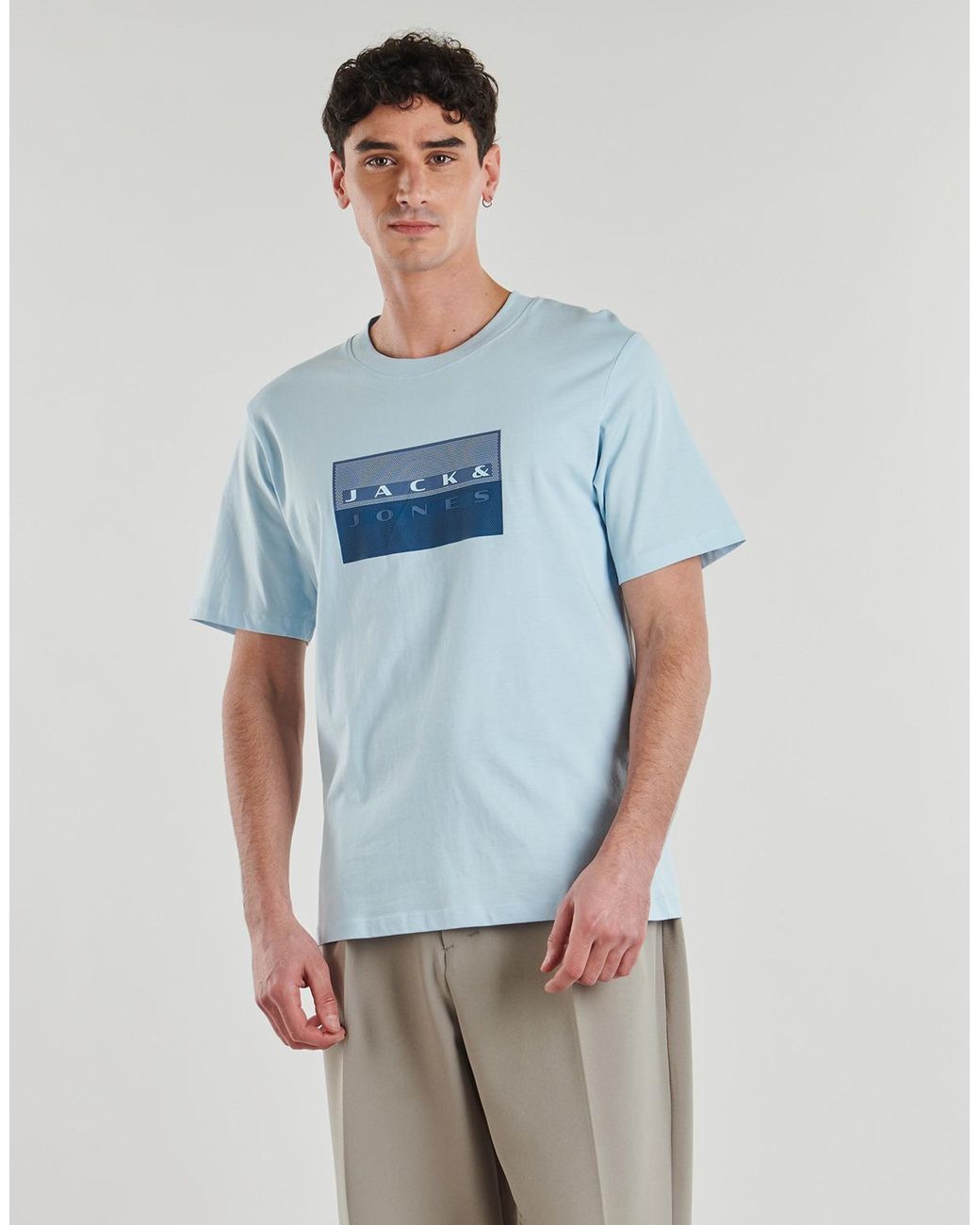 Jack & Jones Blue T Shirt Jcofusion Dots Print for men