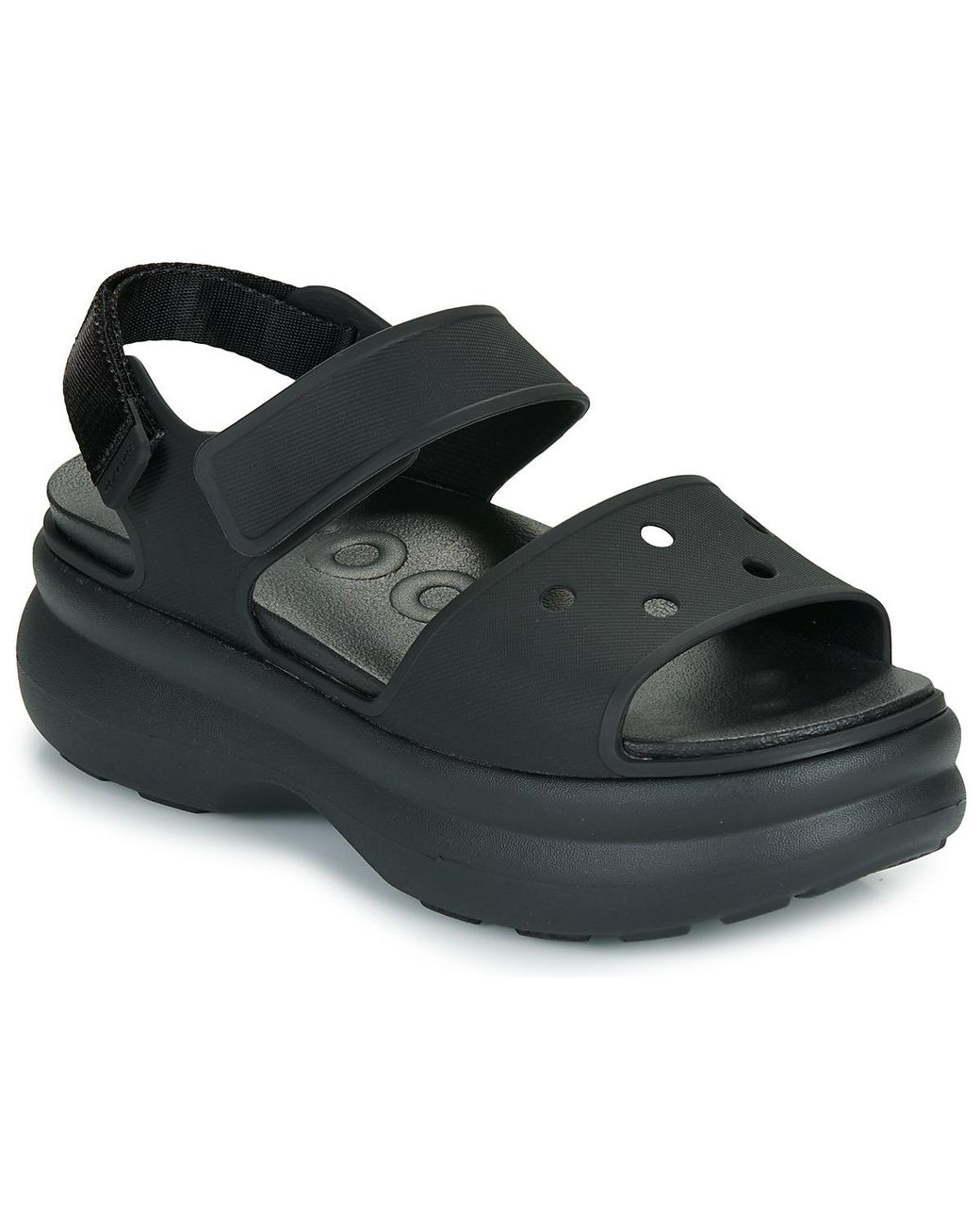 CROCSTM Black Flat Sandals Soho Y Strap Sandal