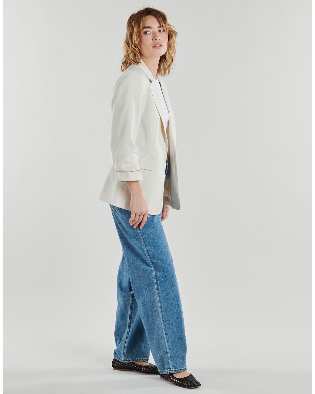 Vero Moda White Jacket Vmsteffi 3/4 Sl
