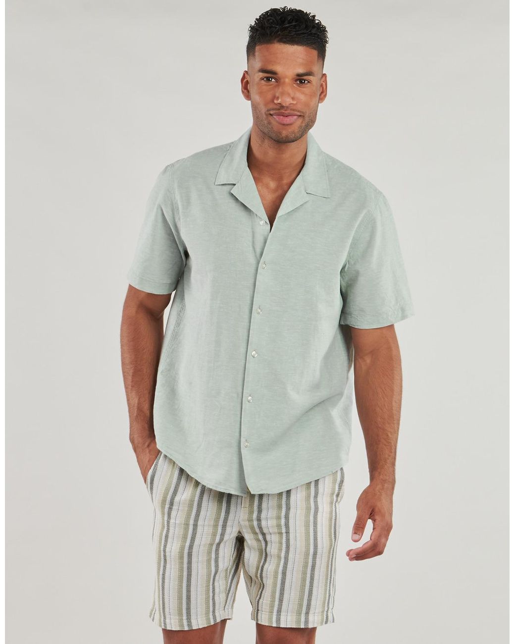 SELECTED Green Short Sleeved Shirt Slhregsun for men