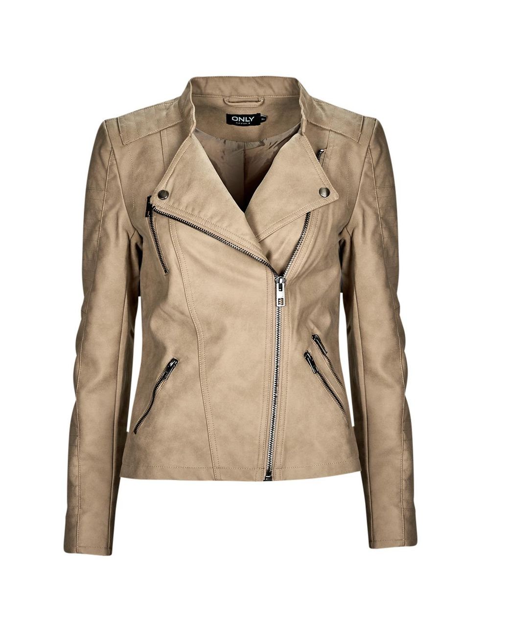 ONLY Natural Leather Jacket Onlava Faux Leather Biker Otw