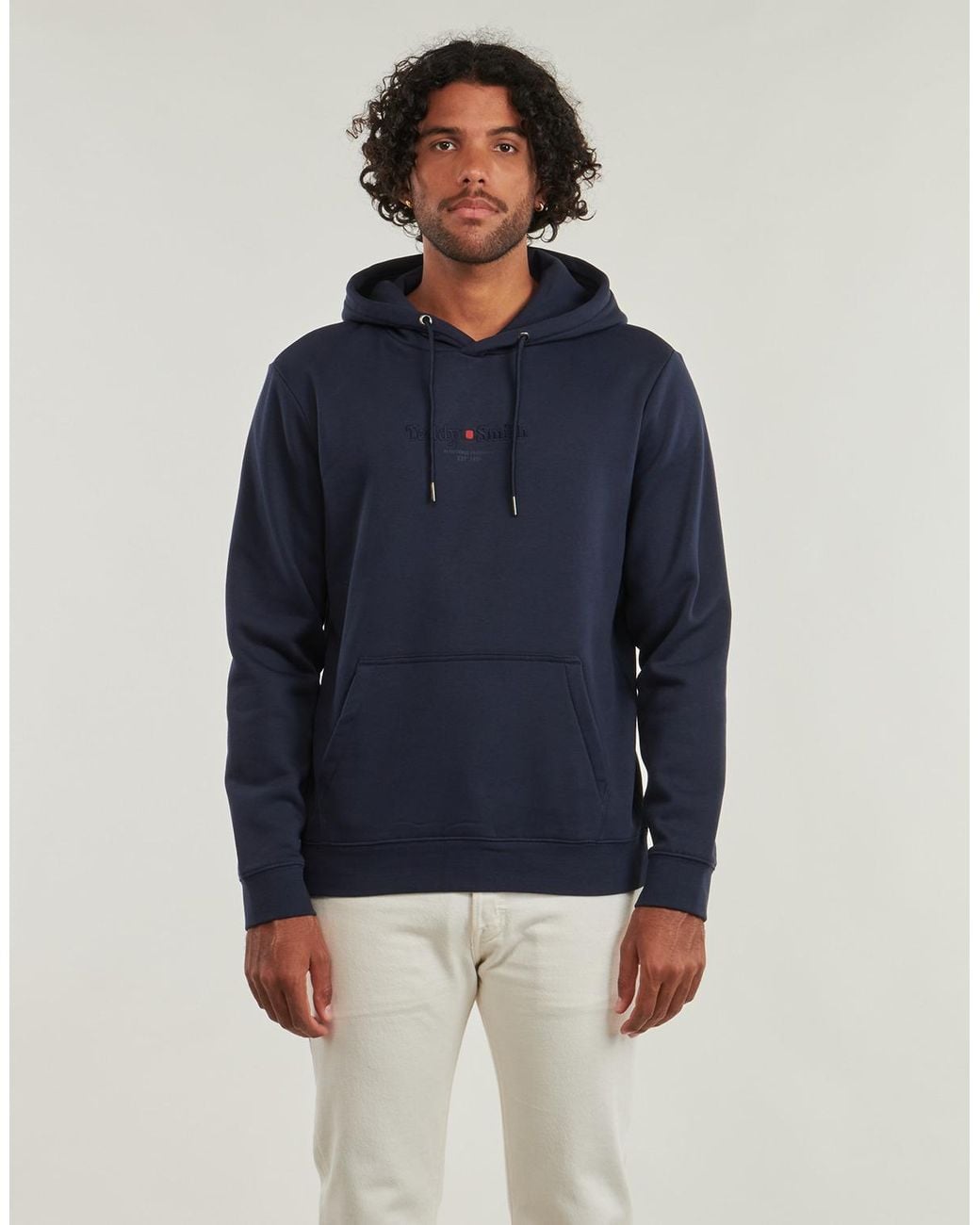 Teddy Smith Blue Hoodies Jim Hoody for men