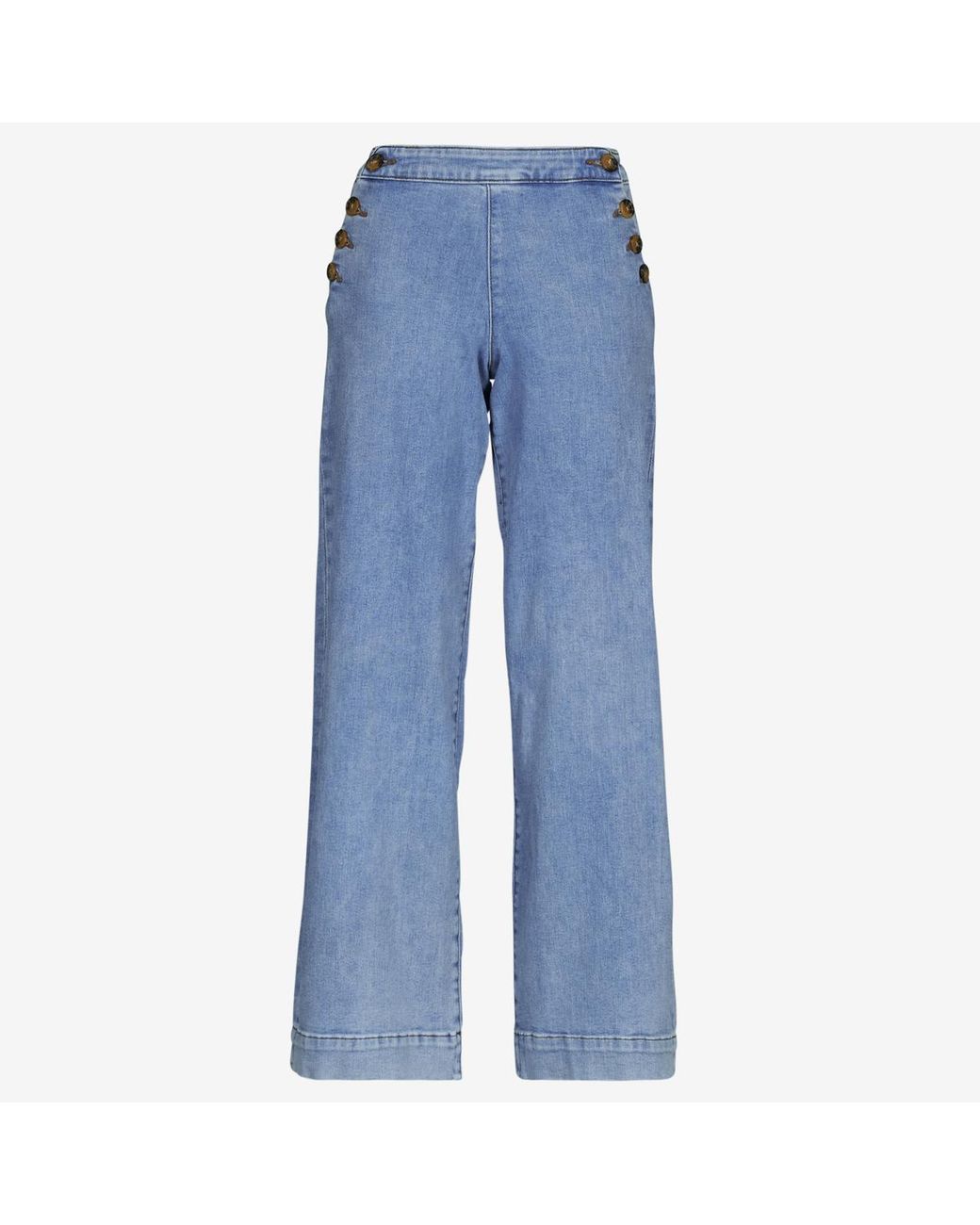 ONLY Blue Flare / Wide Jeans Onlmadison Hw Button Wide