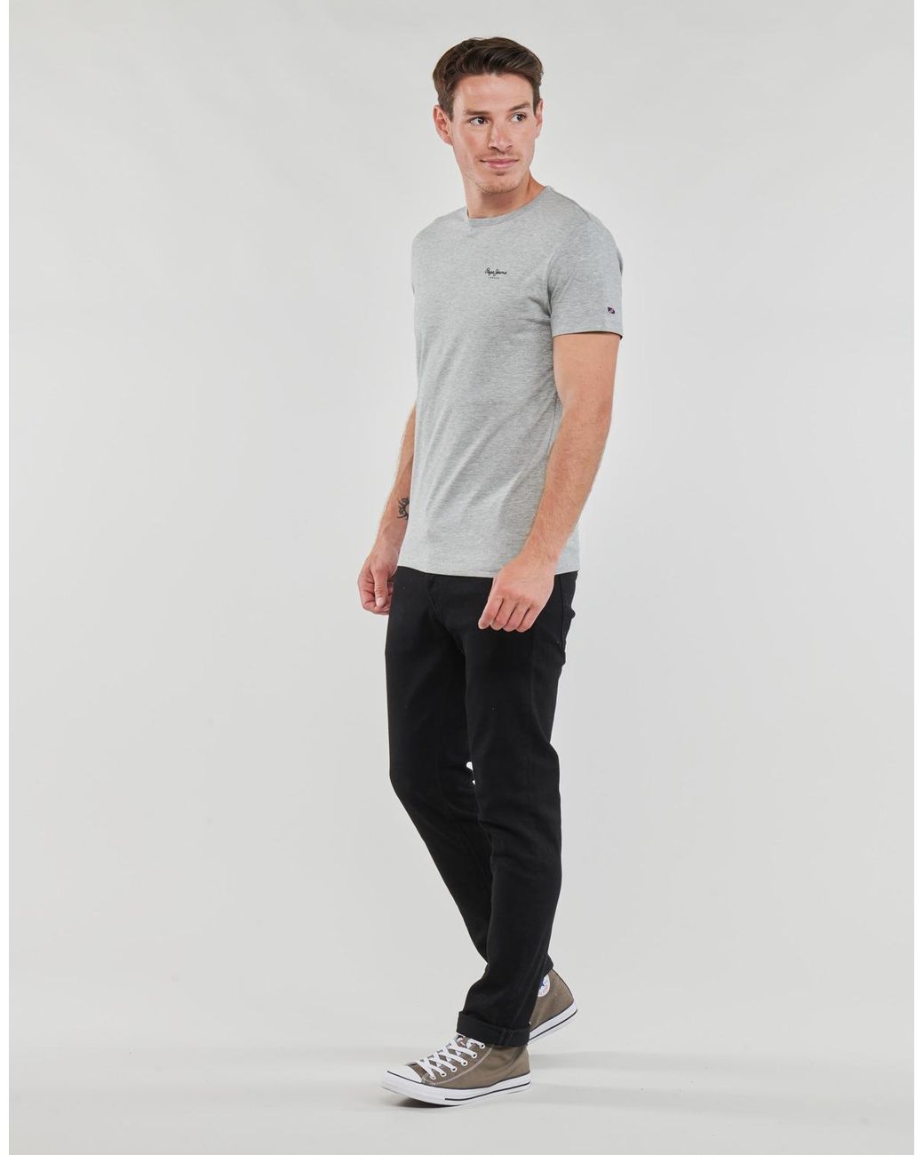 Pepe Jeans Gray T Shirt Original Basic 3 N for men