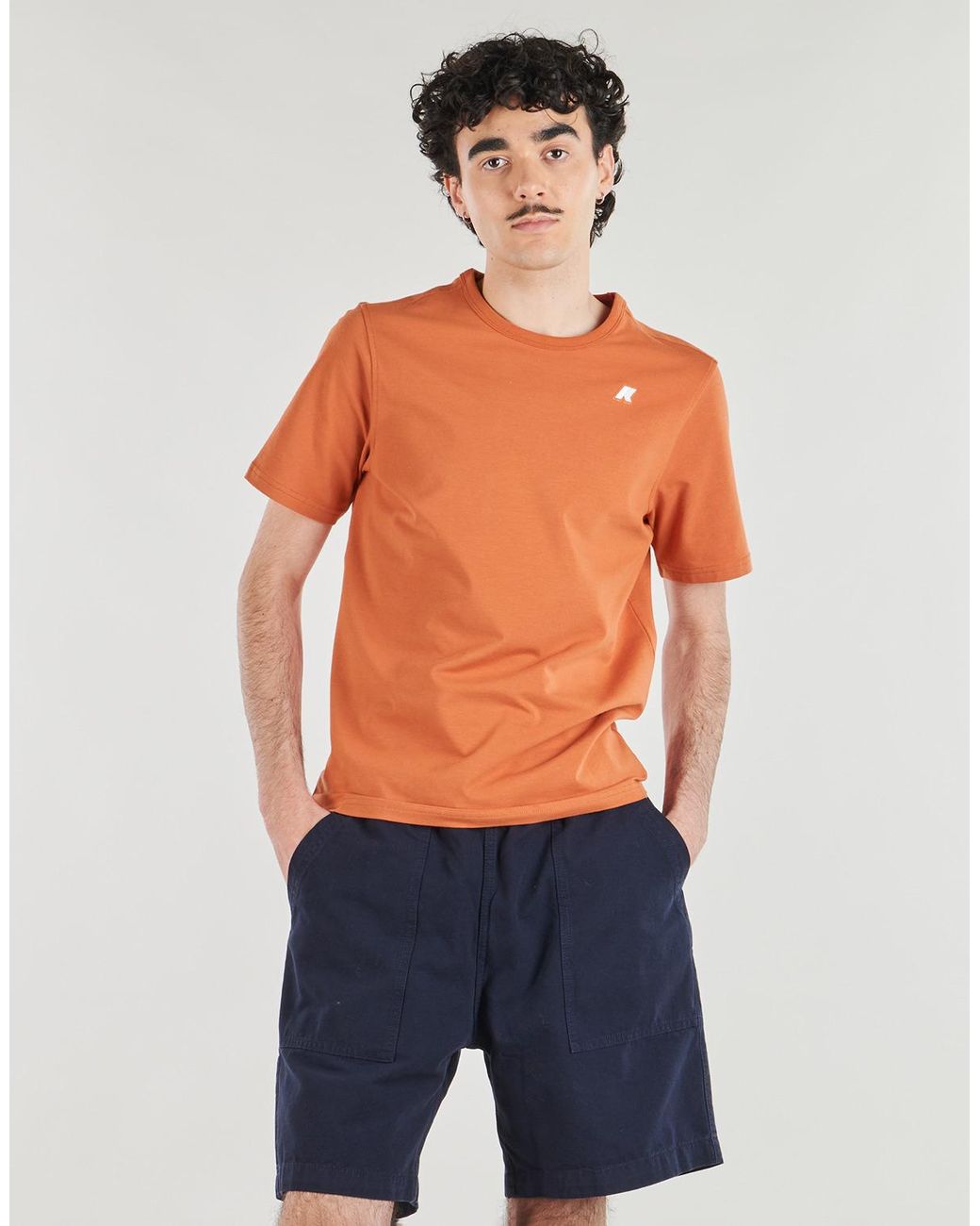 K-Way Orange T Shirt Adame Light Stretch Jersey for men