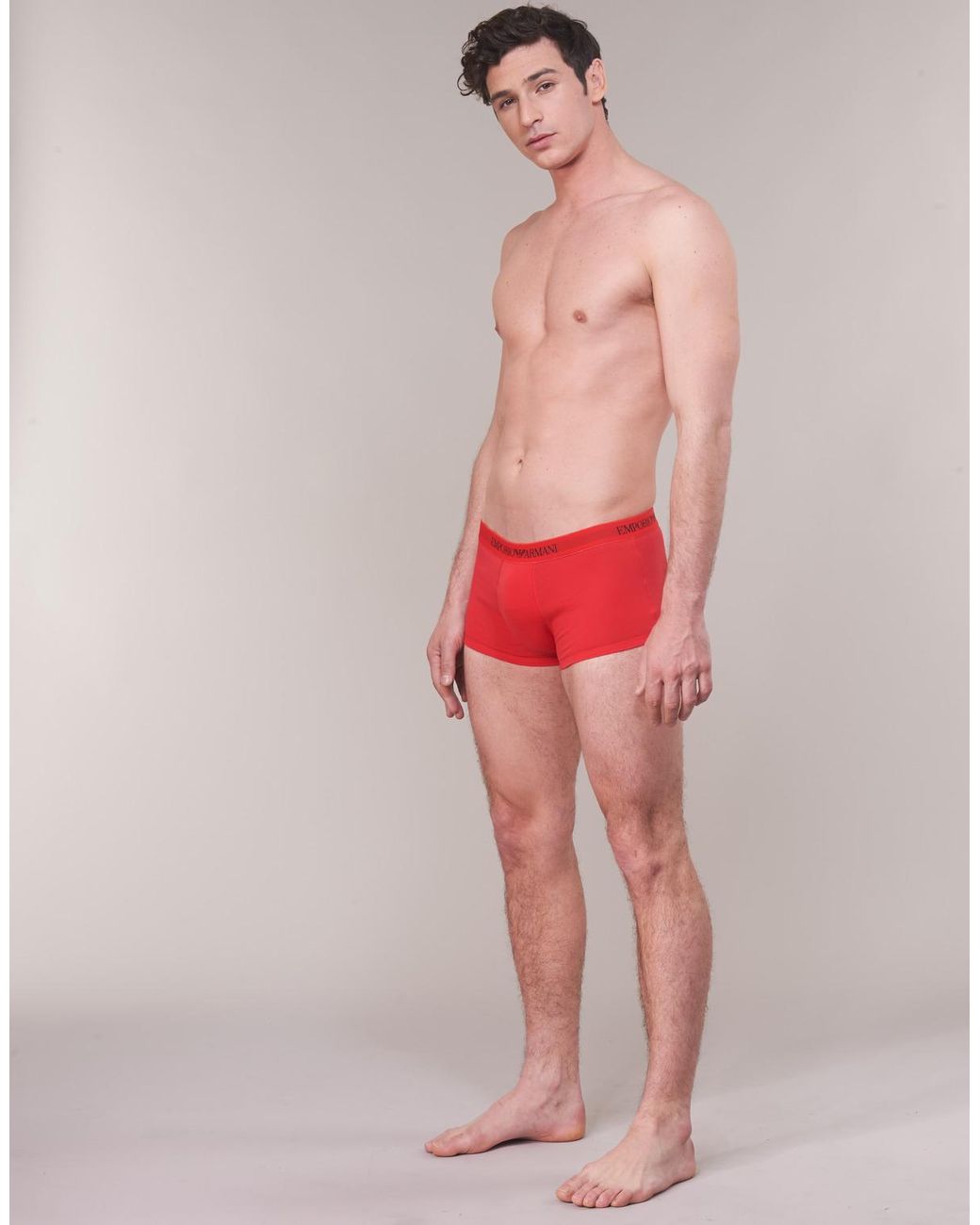 Emporio Armani Red Cc722-pack De 3 Boxer Shorts for men