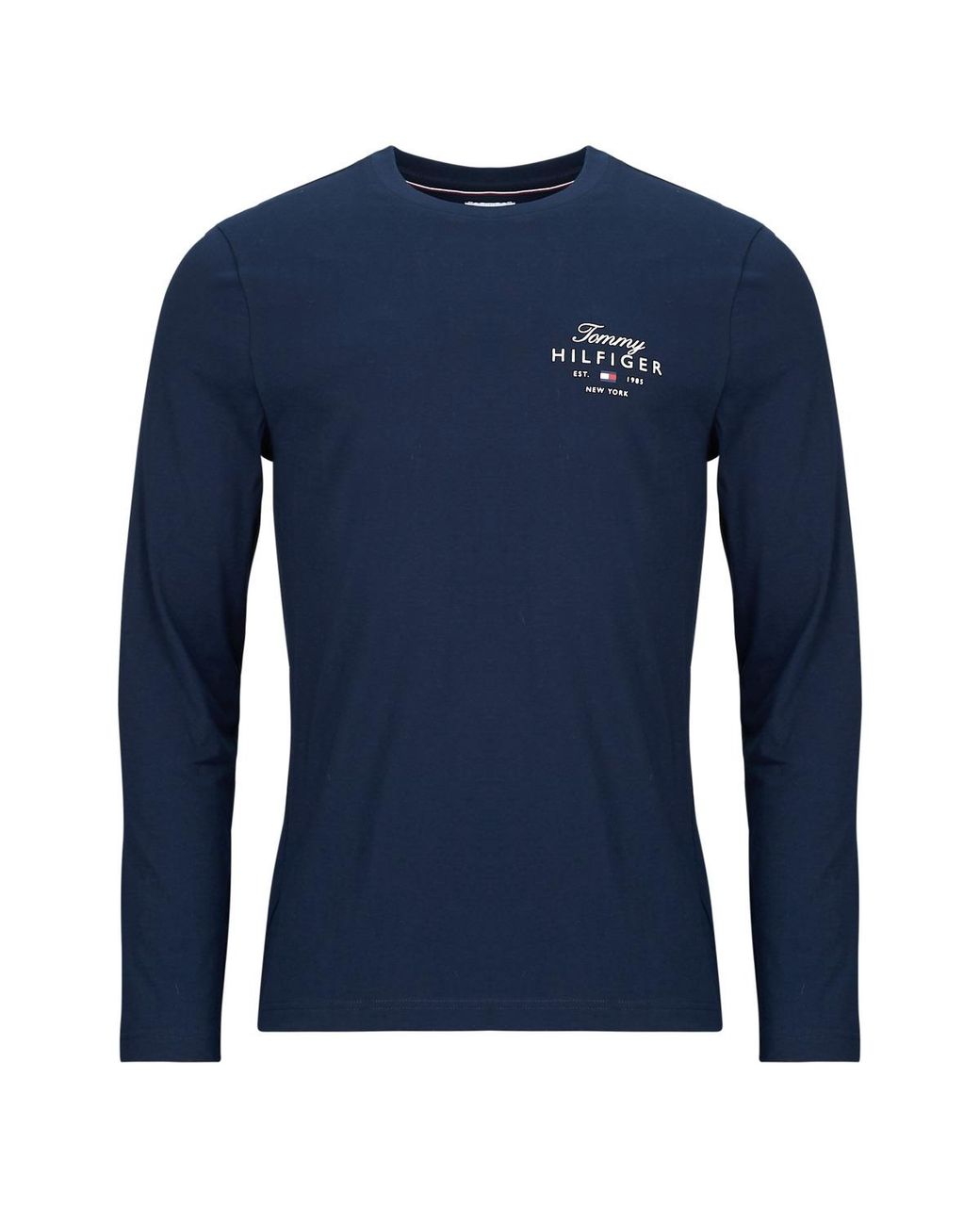 Tommy Hilfiger Blue Long Sleeve T-shirt Script Stack Ls Regular Tee for men