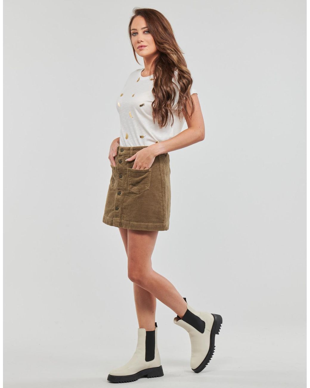 ONLY Natural Short Skirts Onlamazing Hw Cord Skirt Pnt