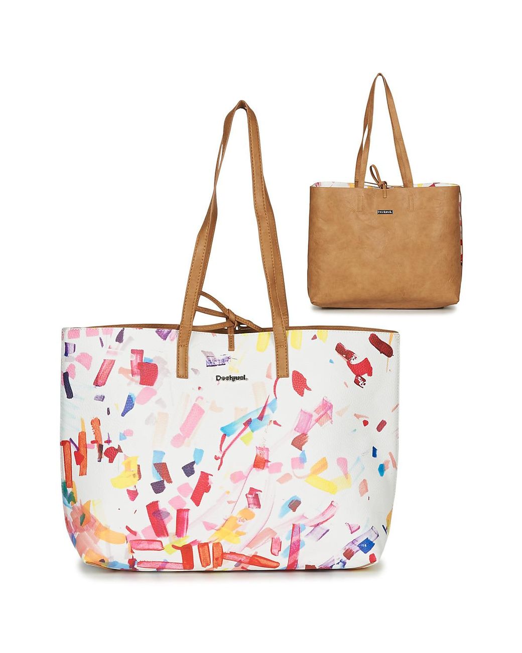 Desigual Women/'s White Confetti Seattle 3 in 1 Bag Cross Body Shopper RRP£74