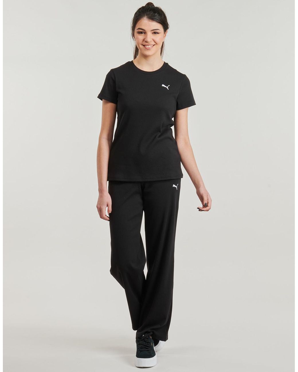 PUMA Gray Tracksuit Bottoms Ess Elevated Rib Pant
