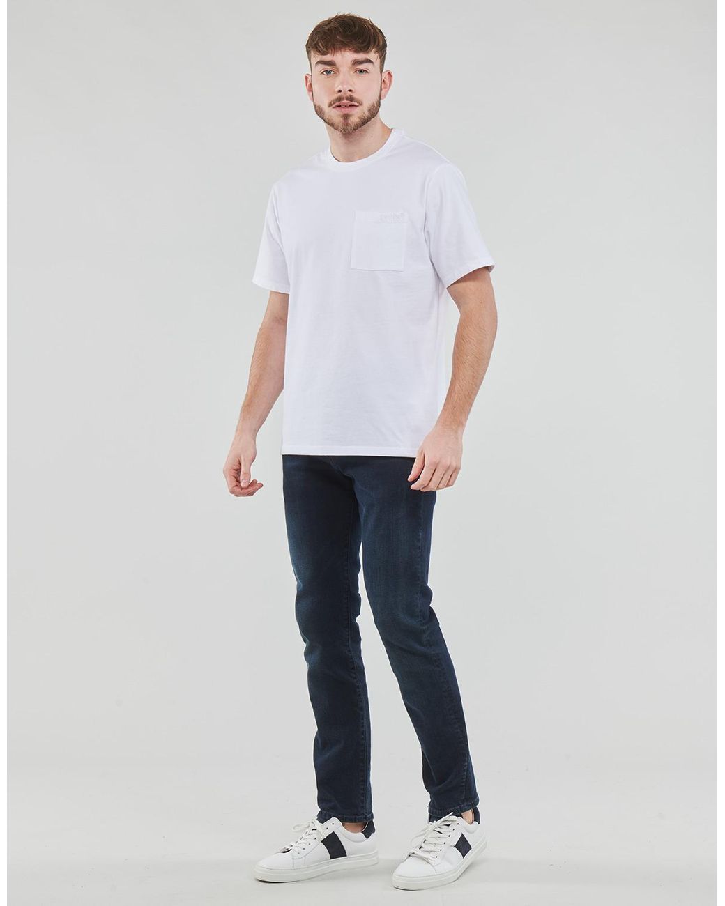 Levi's White T Shirt Ss Pocket Tee Rlx for men