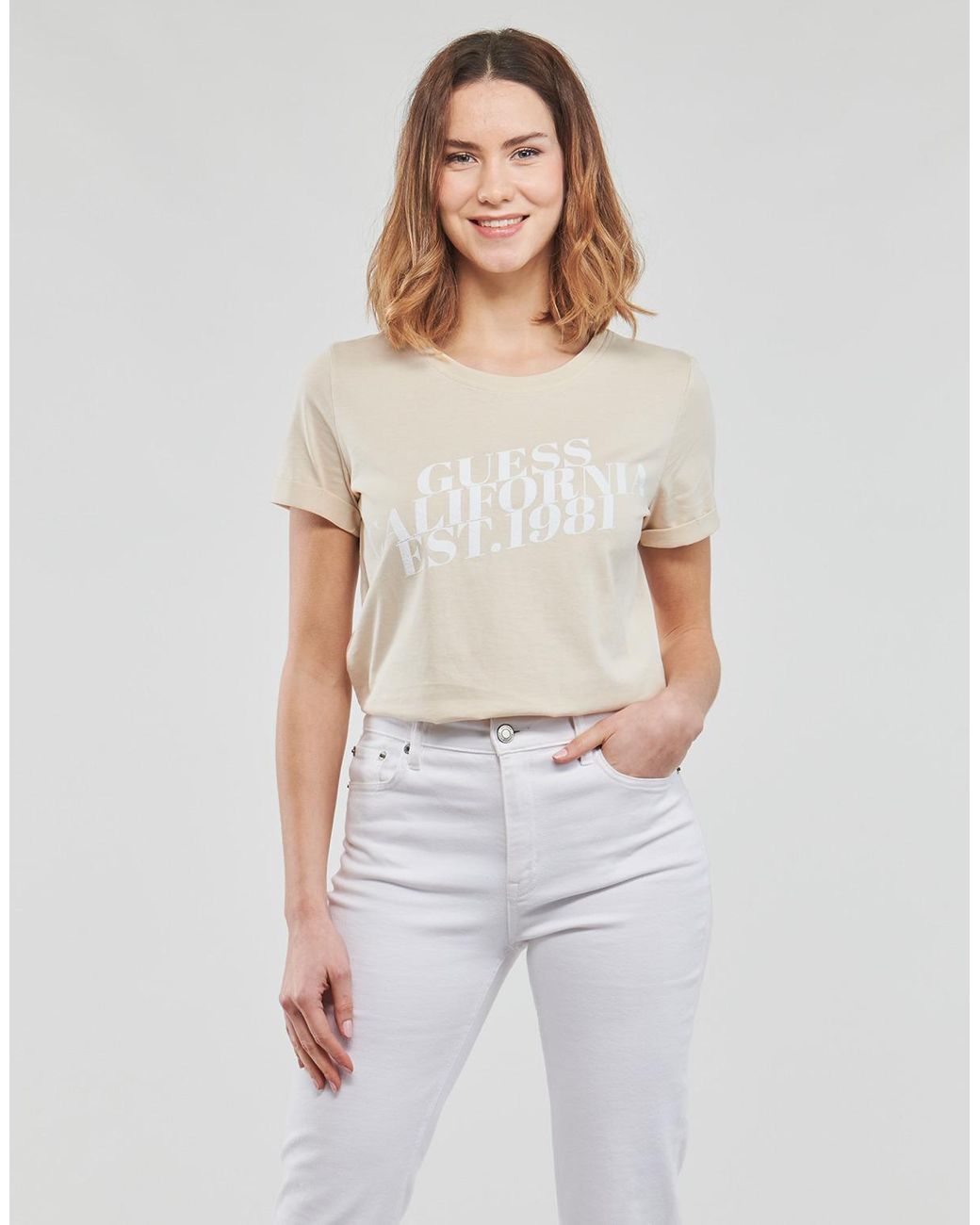 Guess Natural T Shirt Ss Cn Aurelia Tee