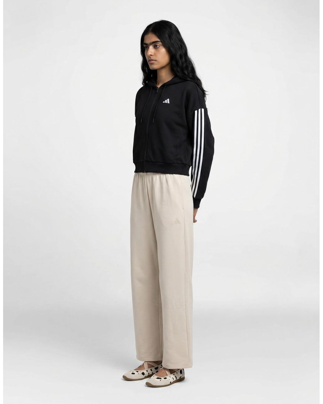 Adidas Black Tracksuit Jacket Essentials 3-stripes French Terry Full-zip Hoodie