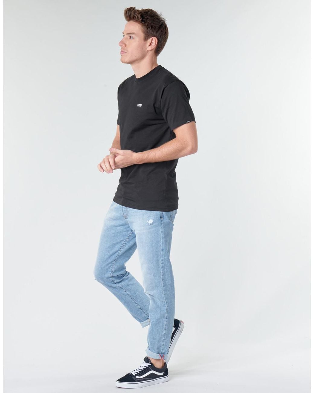 Vans Black Left Chest Logo Tee T Shirt for men