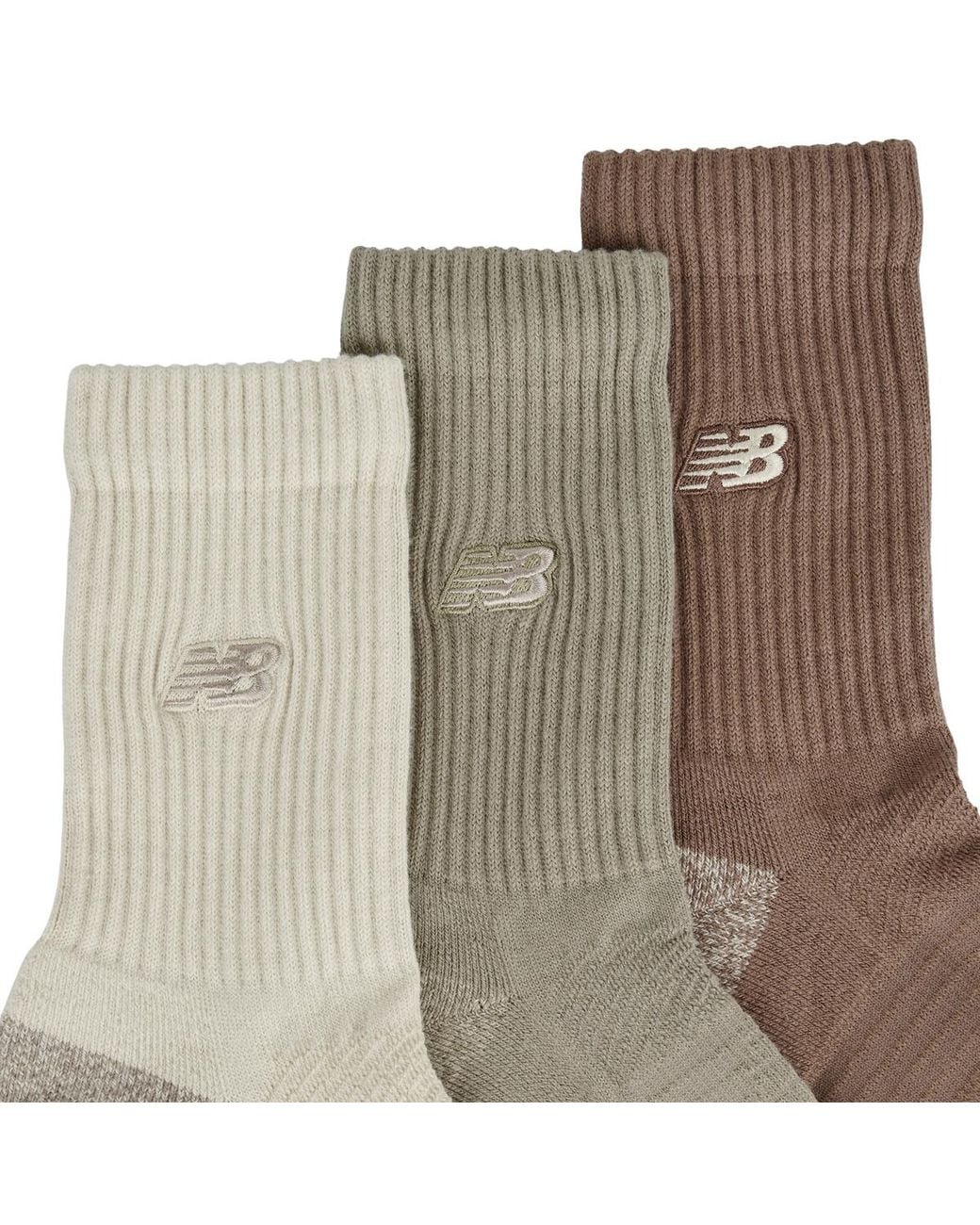 New Balance Gray Sports Socks Active Premium Crew 3 Pack