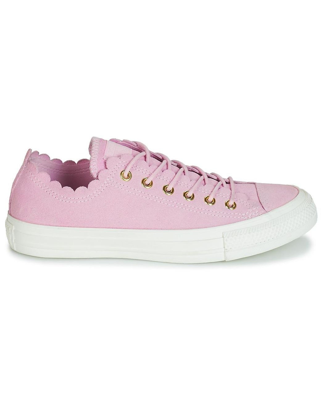 converse leather frill ox trainer