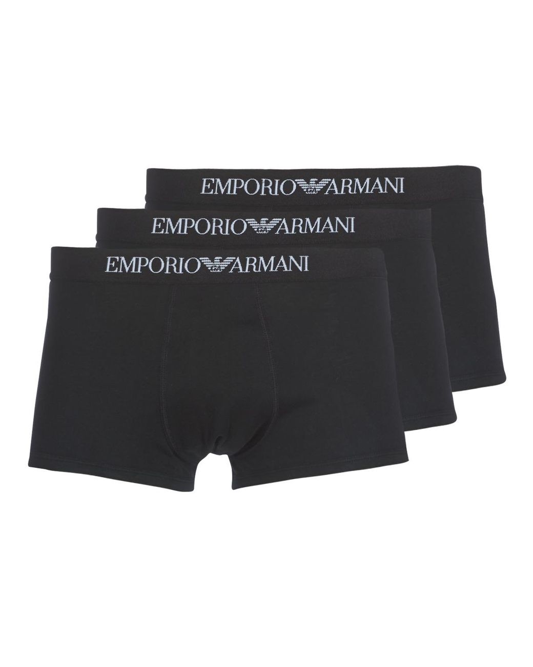 Emporio Armani Black 3 Pack Trunks for men