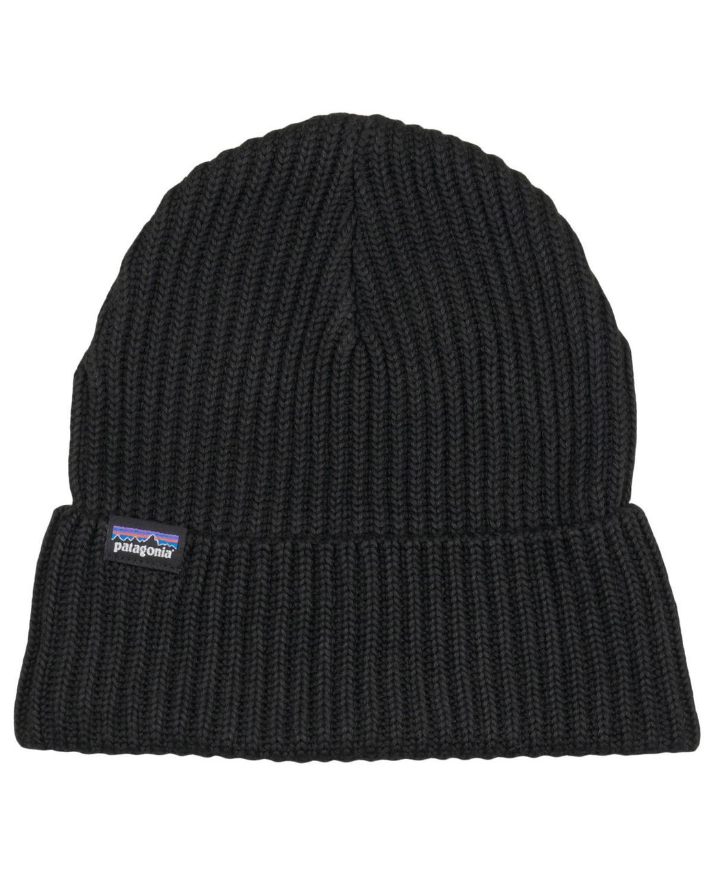 Patagonia Black Beanie Fishermans Rolled Beanie