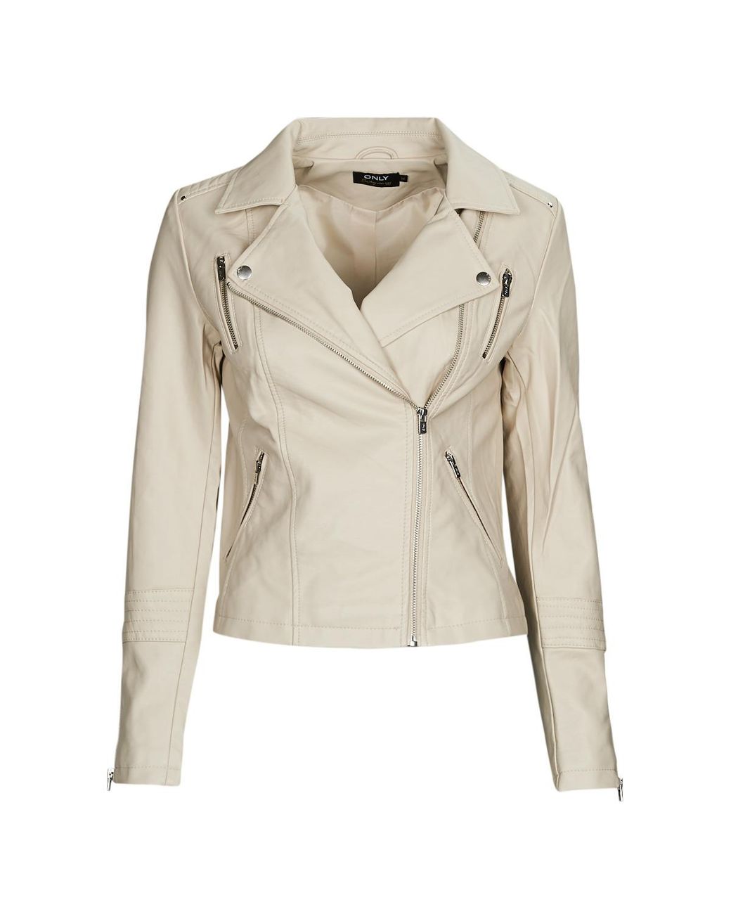 ONLY Natural Onlgemma Faux Leather Biker Otw Noos Leather Jacket