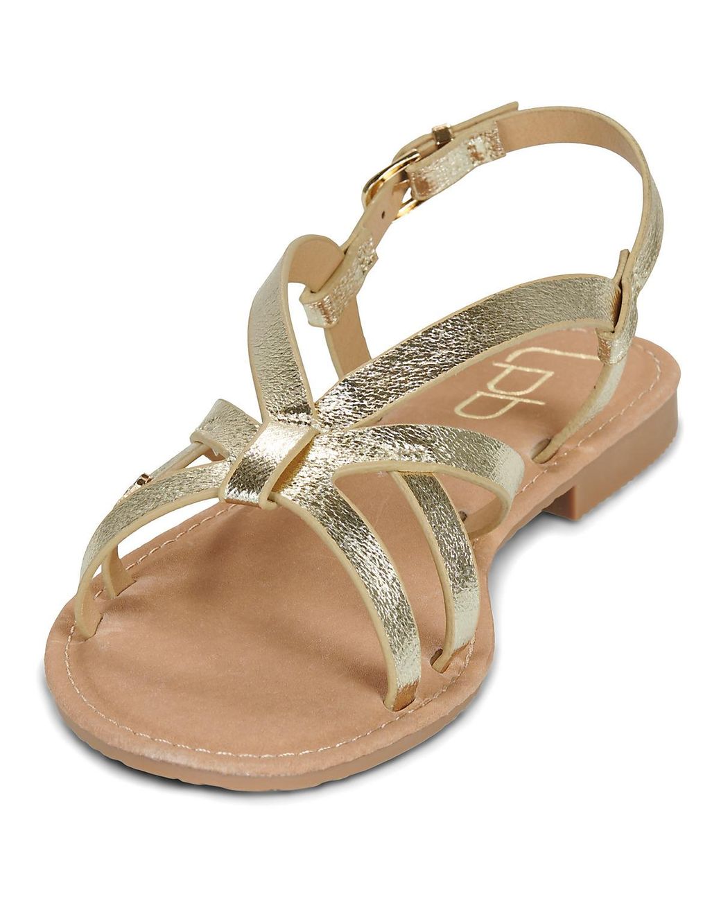 Les Petites Bombes Metallic Flat Sandals Natasha