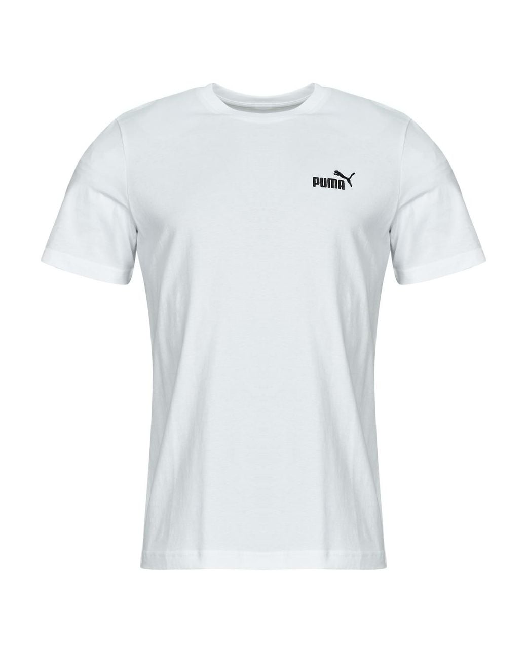 PUMA White T Shirt Ess Logo Tee for men