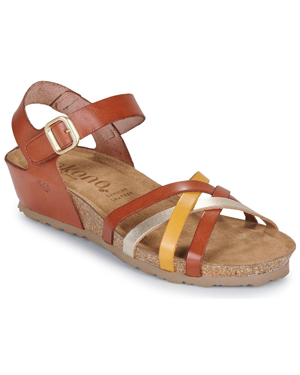 Yokono Brown Wedge Sandals Monaco