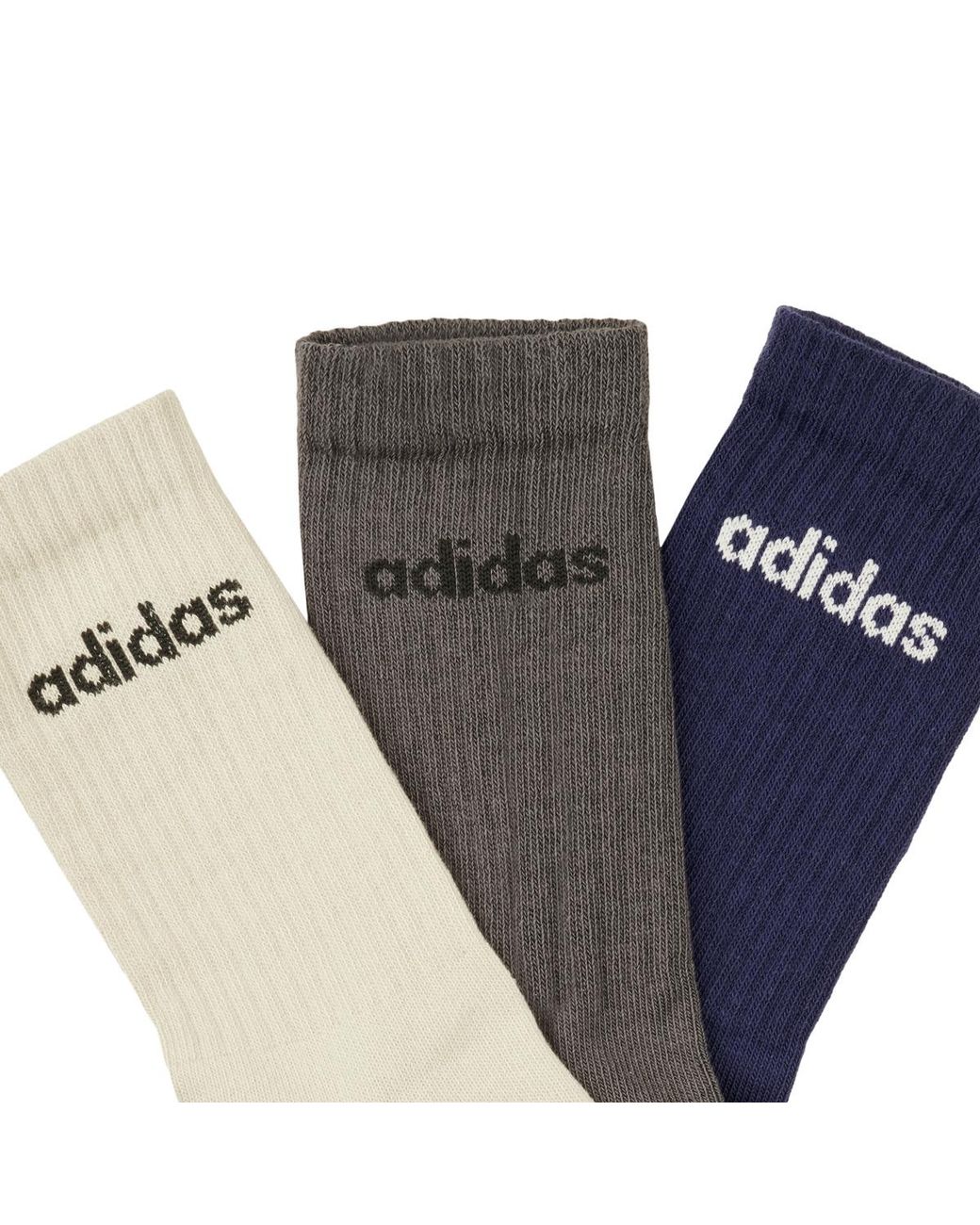 Adidas Blue Socks Linear Crew Socks Cushioned Socks 6 Pair Pack for men