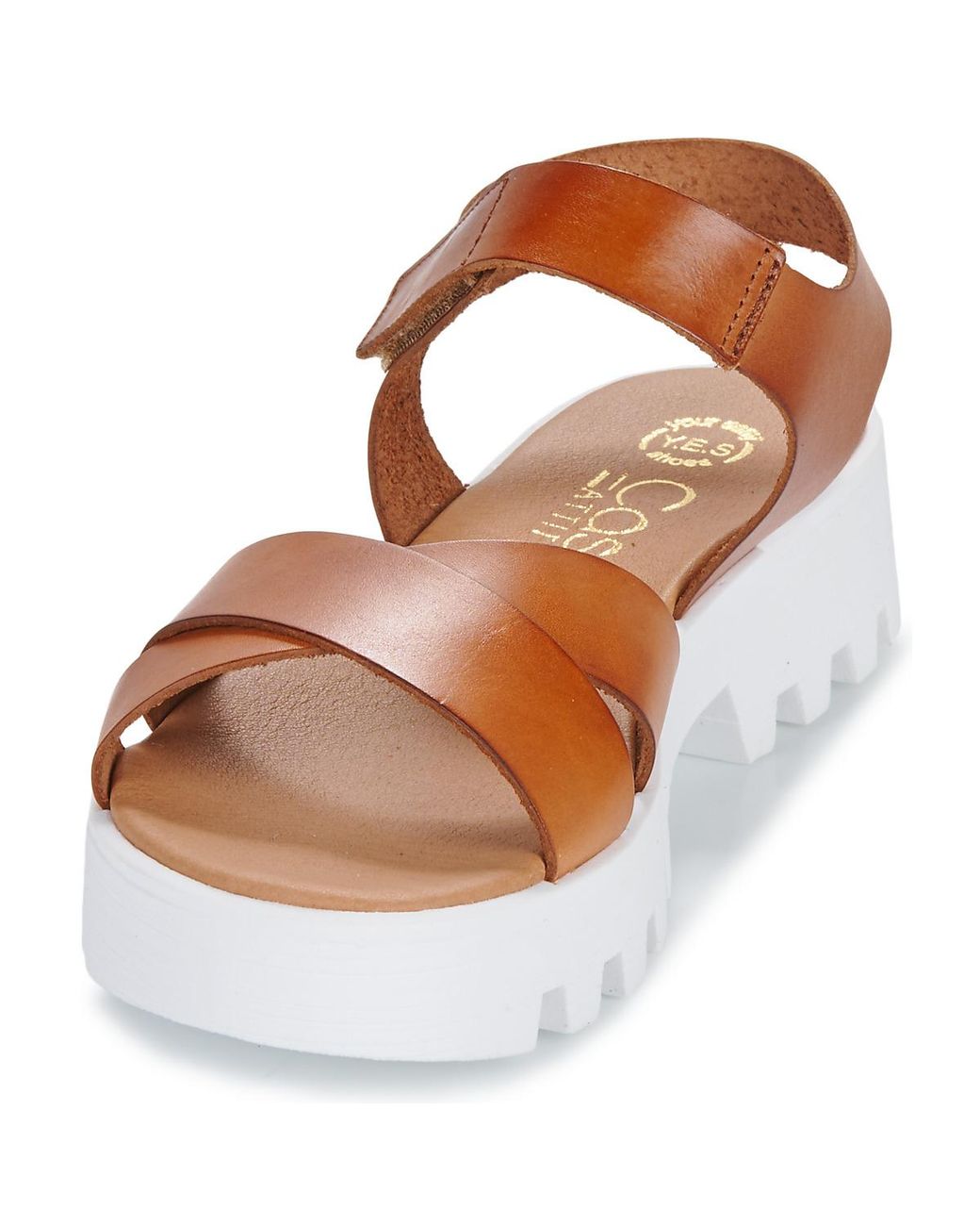 Casual Attitude Brown Wedge Sandals New001