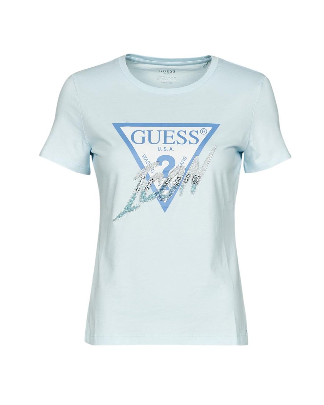 Guess Blue Ss Cn Icon Tee T Shirt