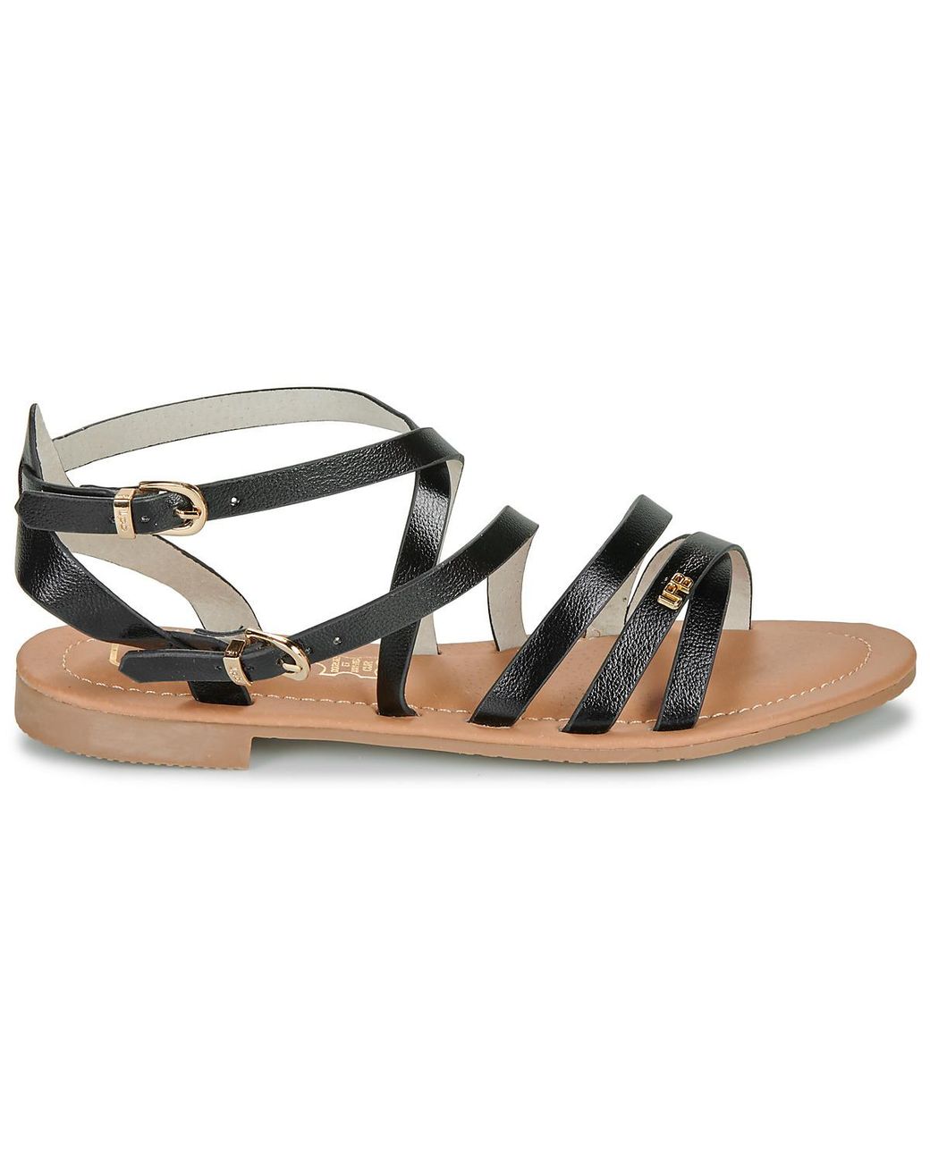 Les Petites Bombes Metallic Flat Sandals Fiken