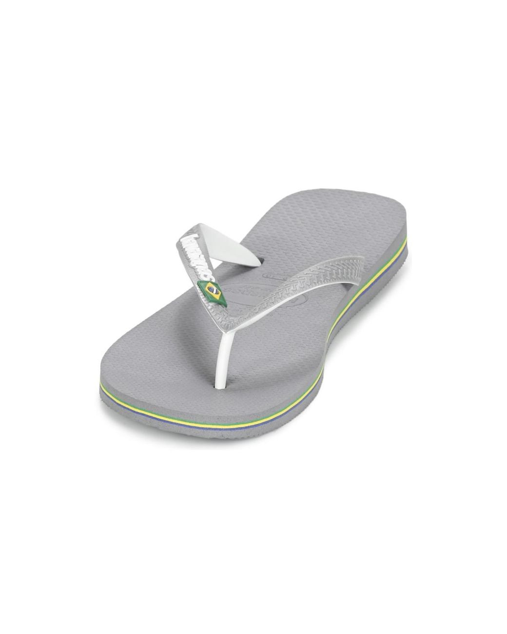 Havaianas Gray Brazil Mix Flip Flops (steel Grey/white/white) Women's Sandals