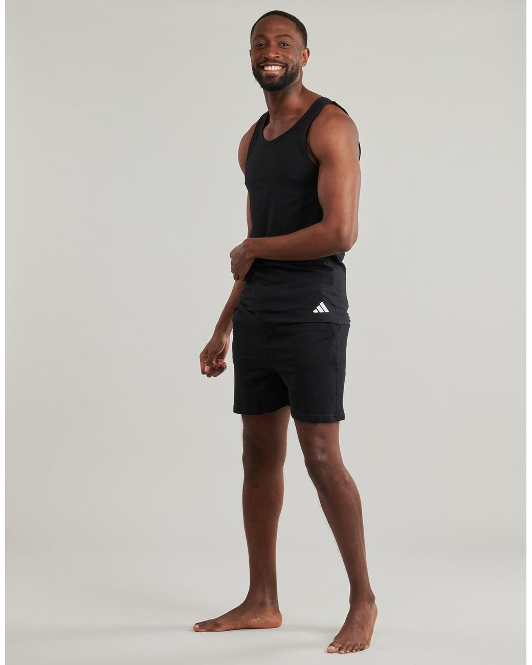 Adidas Black Tops / Sleeveless T-shirts Active Flex Cotton Pack De 2 for men
