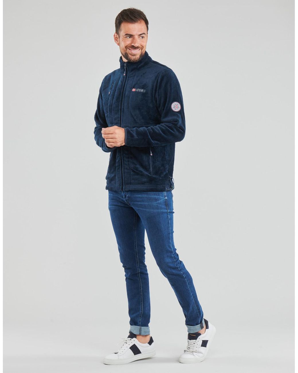GEOGRAPHICAL NORWAY Blue Upload Fleece Jacket for men