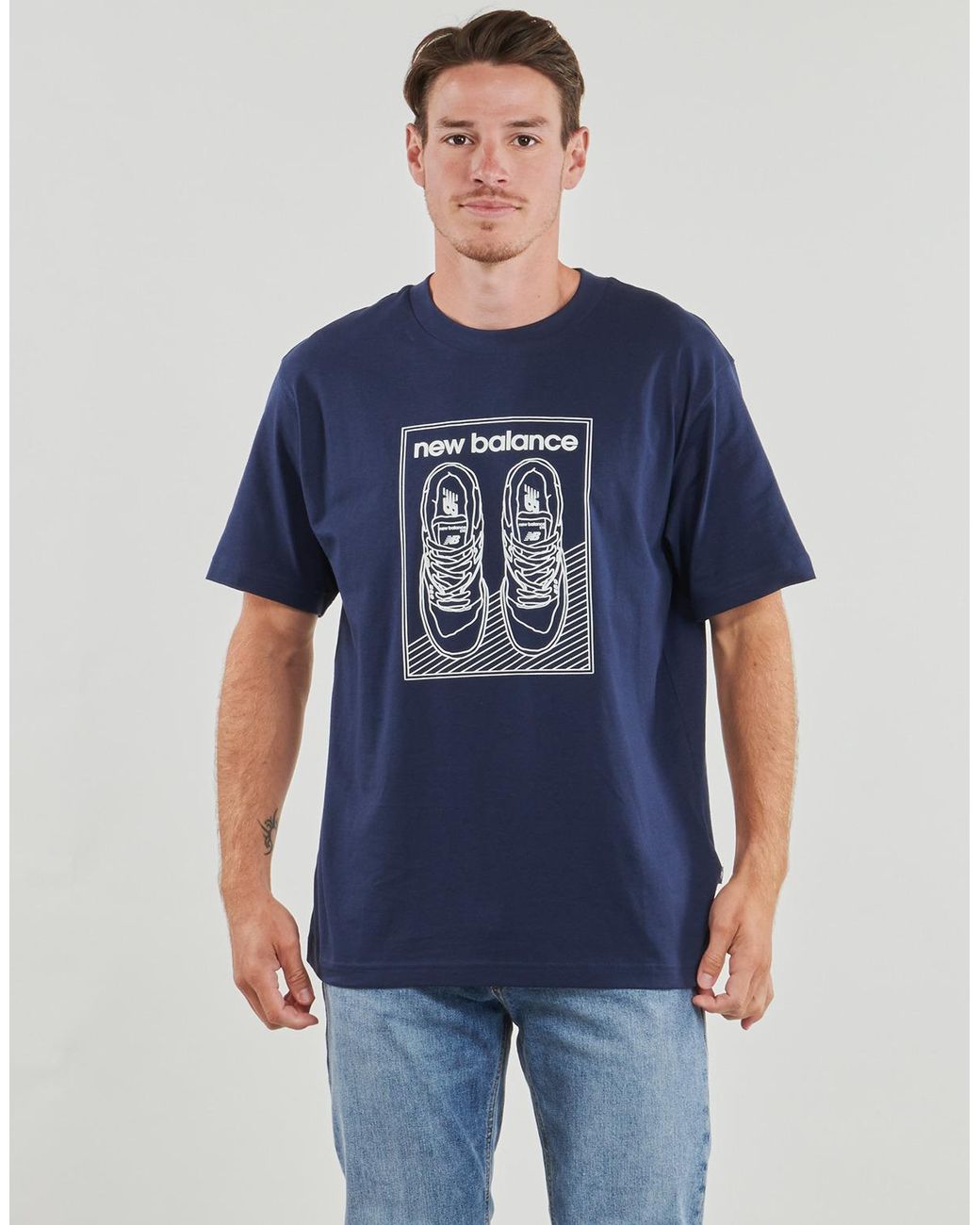 New Balance Blue T Shirt Graphic Jersey Tee for men
