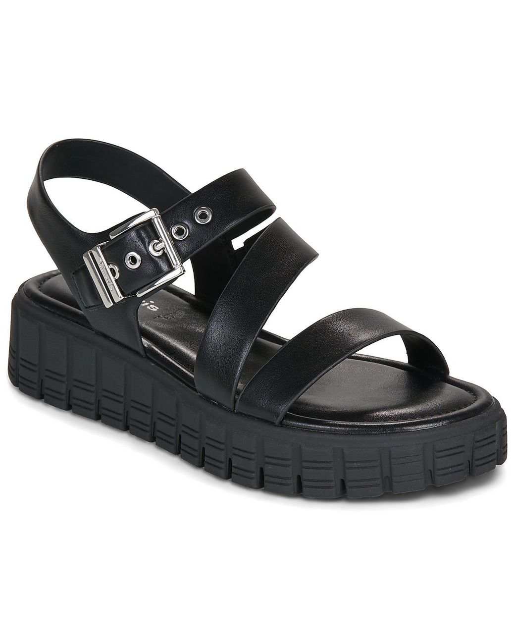 Tamaris Black Flat Sandals 28233