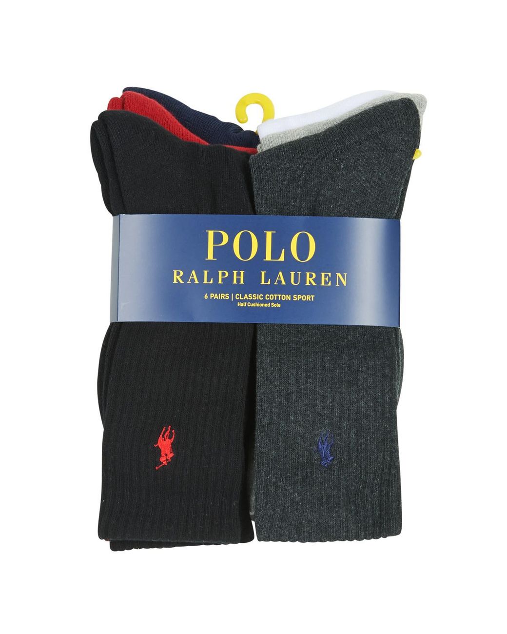 Polo Ralph Lauren Multicolor Asx110 6 Pack Cotton High Socks for men